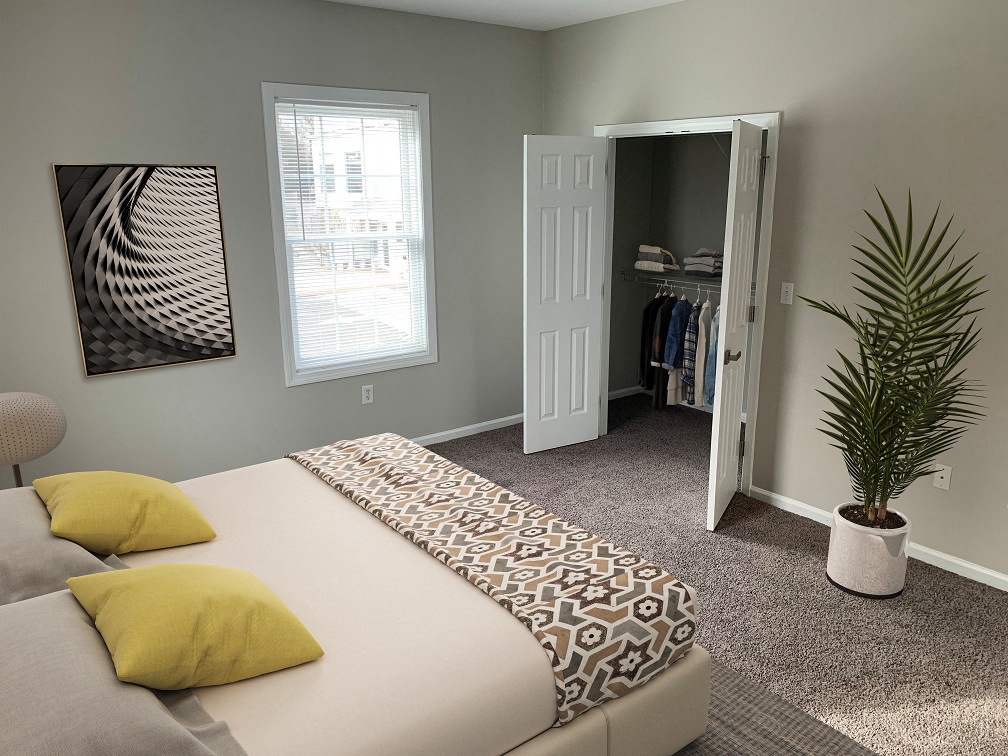 Large closets with plenty of storage space